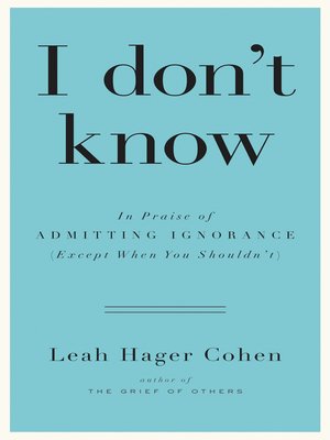 cover image of I Don't Know